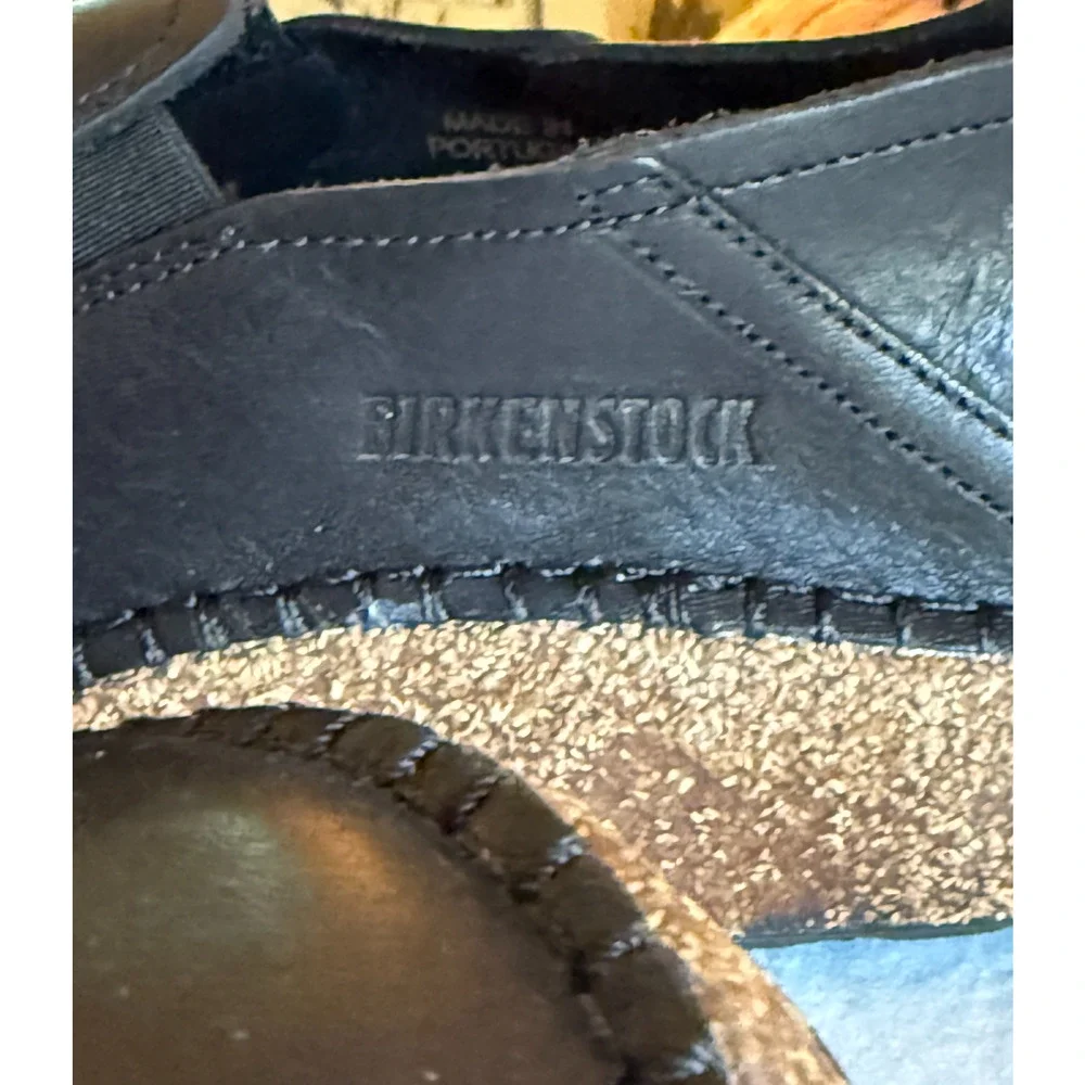 Birkenstock Callan Size 42 Mens Size 9 Black Leather Slip On Cork Footbed NWOB